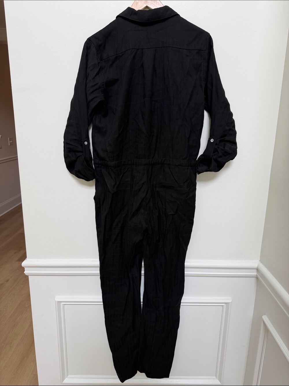 Black Button-Front Utility Jumpsuit - Picture 3 of 3